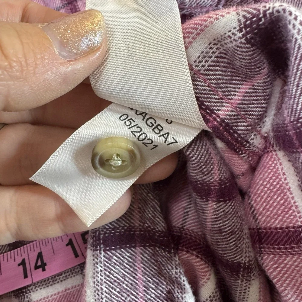 Aeropostale Men's Plaid Flannel Shirt M Pink Purple‎ Long Sleeve Button Down
